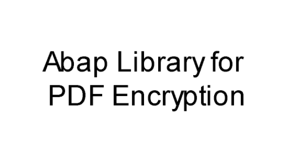 Abap Library for PDF Encryption