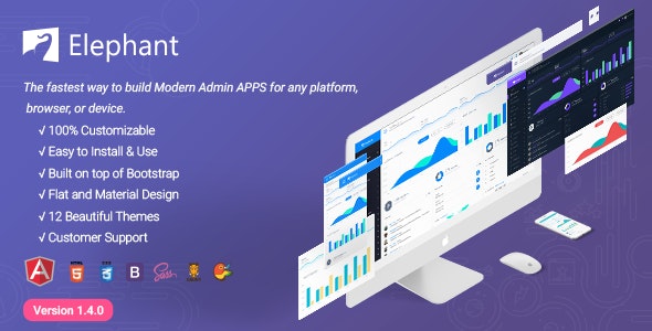 Elephant Dashboard and Admin Site Responsive Template